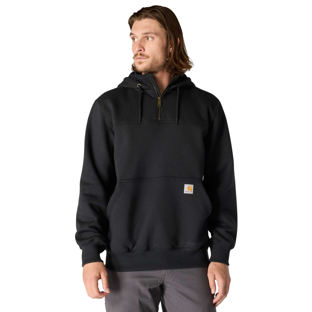 Carhartt Paxton 1/4 Zip Hooded Sweatshirt - Black