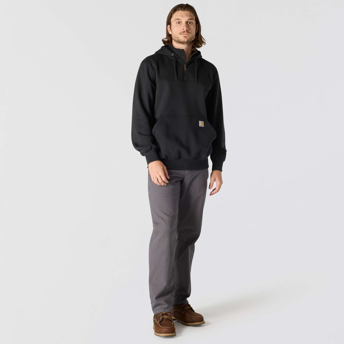 Carhartt Paxton 1/4 Zip Hooded Sweatshirt - Black