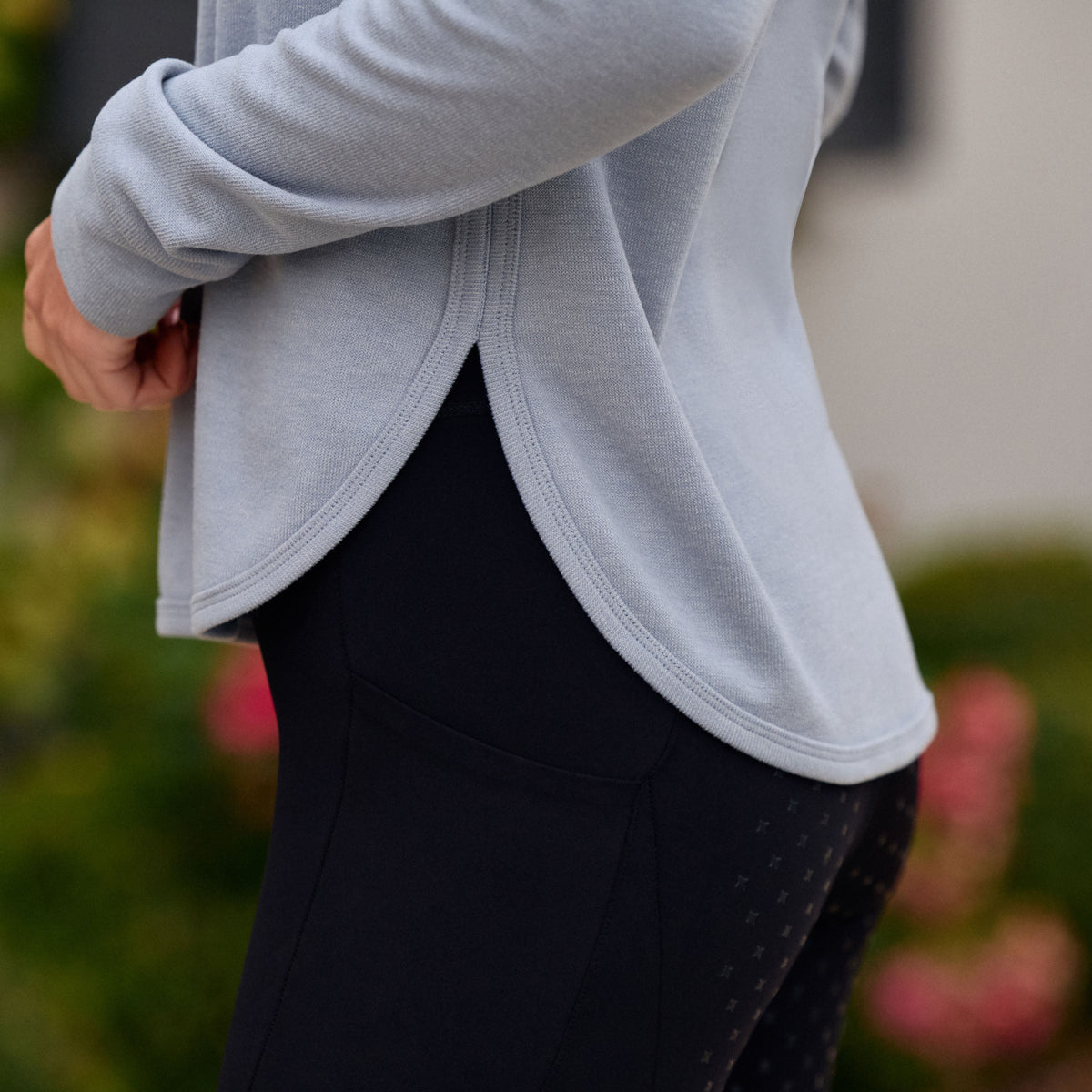 London Layer Long Sleeve Top - Bluestone Marle detail