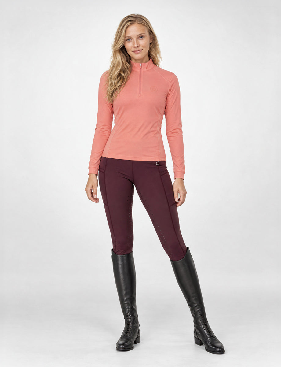 Dublin Breathable Long Sleeve Riding Top - Peach