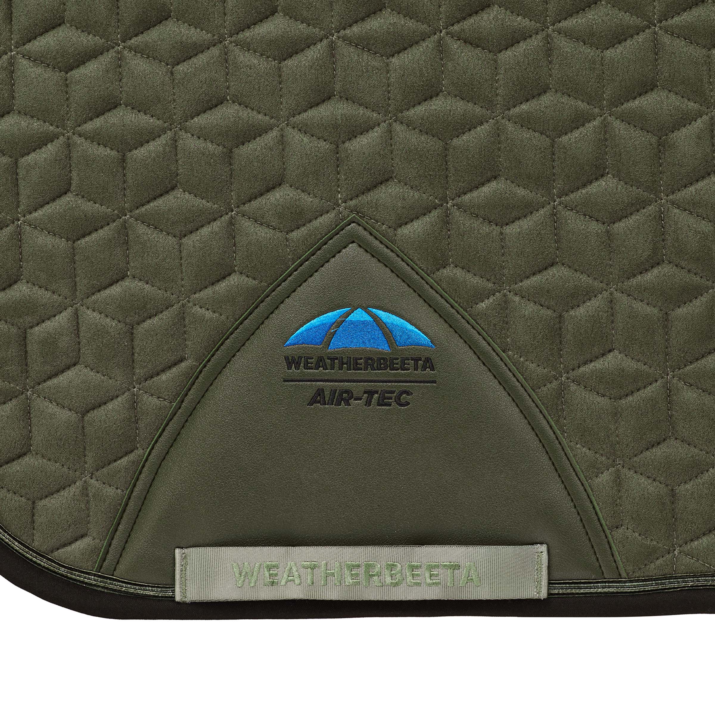 Olive - suede fabric and quilting detail