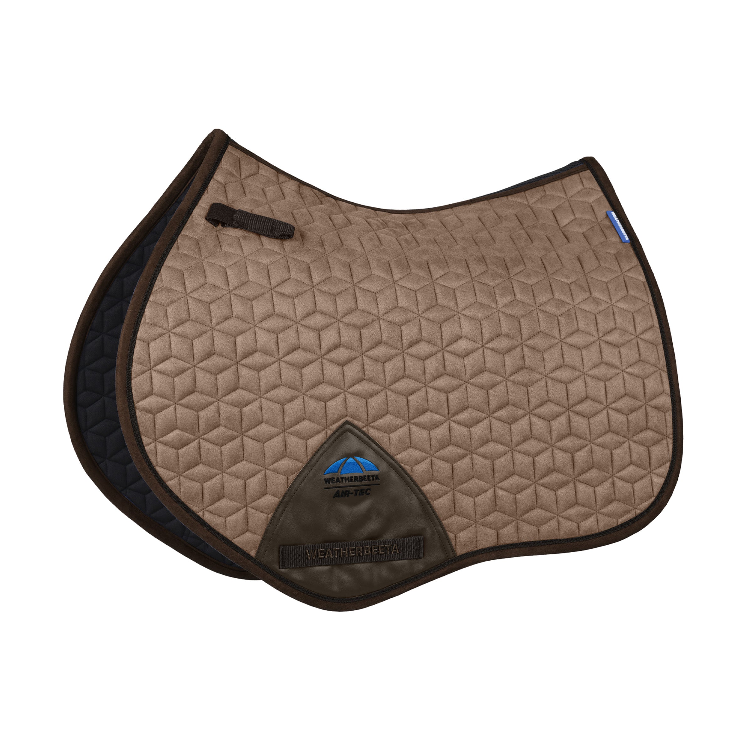Weatherbeeta Suede Elite Air-Tec Jump Shaped Saddle Pad in Fawn