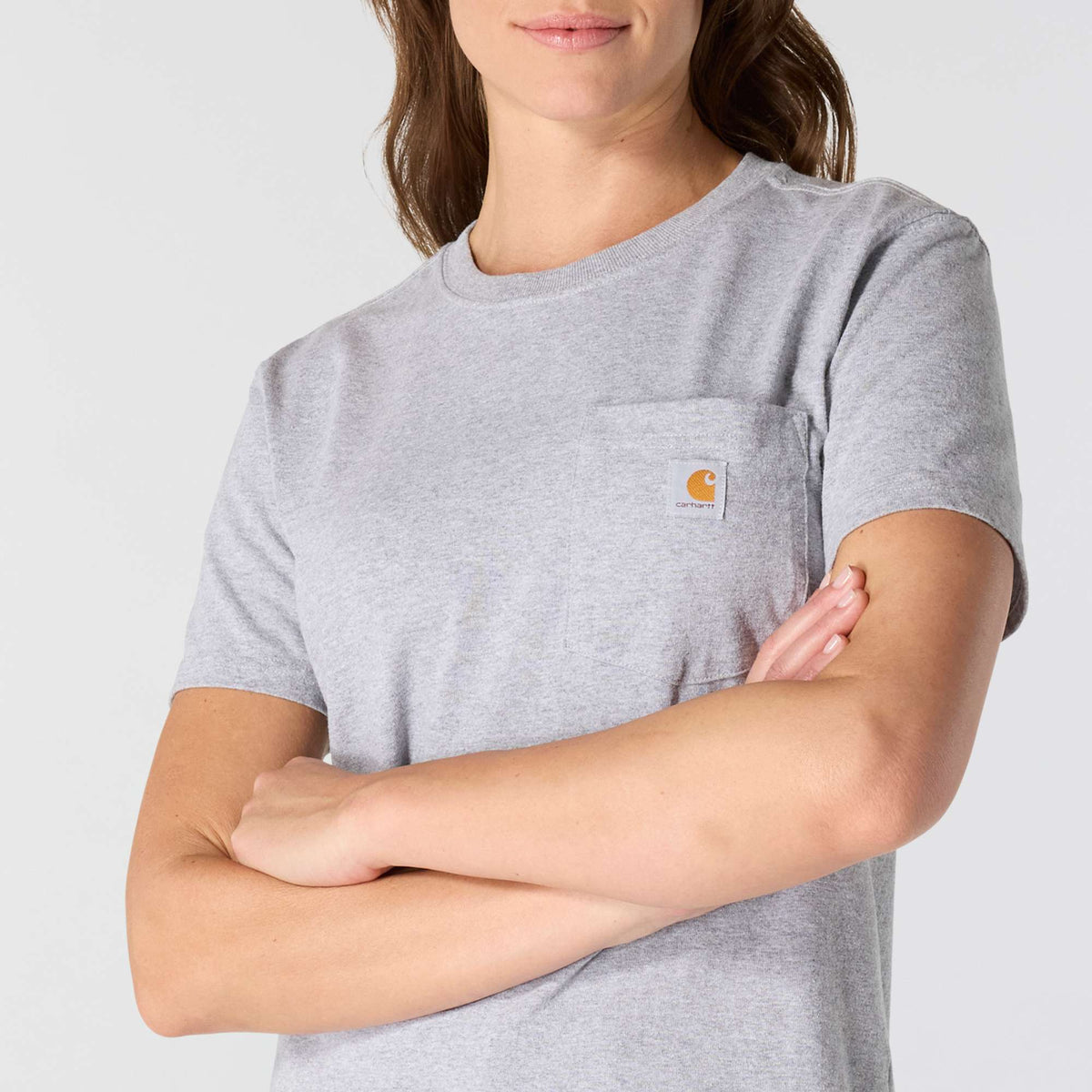 Carhartt Iconic Womens K87 Workwear Pocket T Shirt - Heather Grey