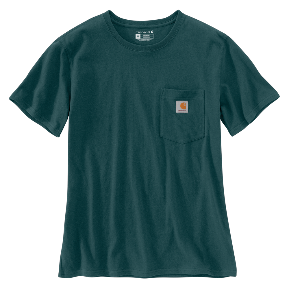 Carhartt Iconic Womens K87 Workwear Pocket T Shirt Greenstone