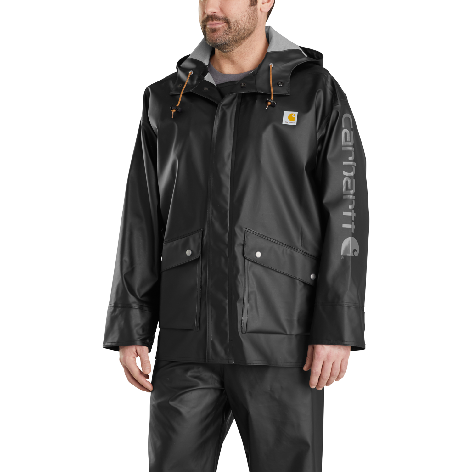 Carhartt Midweight Waterproof Rainstorm Coat in Black