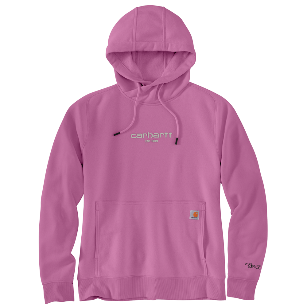 Carhartt WOMENS FORCE Relaxed fit Lightweight Graphic Hooded Sweatshirt Thistle