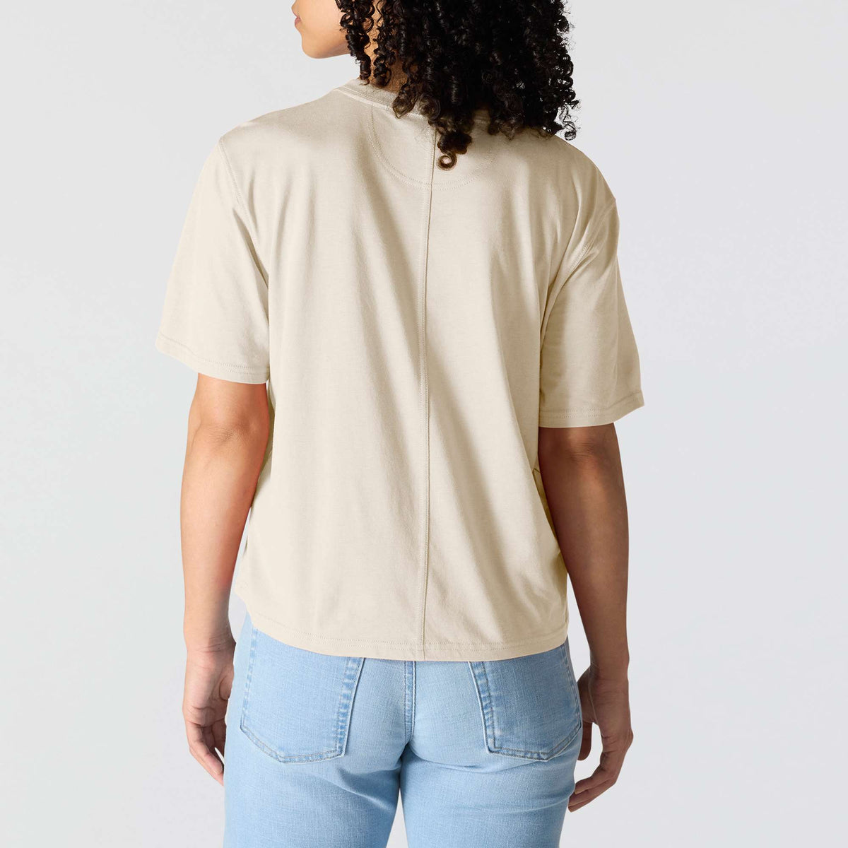 Carhartt Womens Loose Fit Lightweight Short Sleeve Pocket T-Shirt - Oat Milk Heather