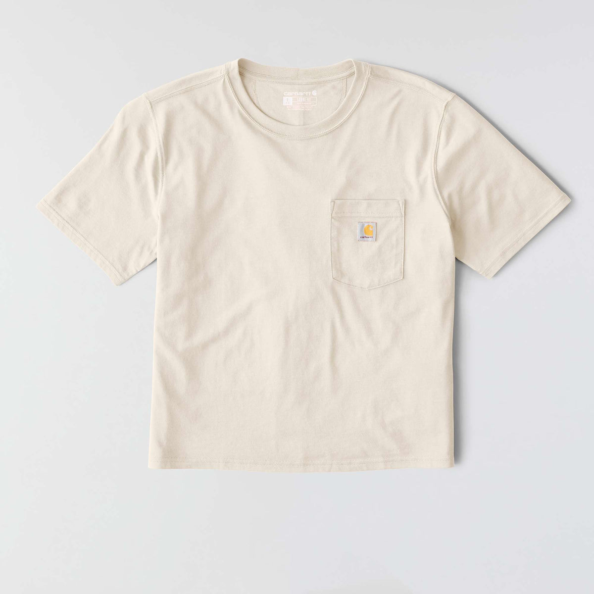 Carhartt Womens Loose Fit Lightweight Short Sleeve Pocket T-Shirt - Oat Milk Heather
