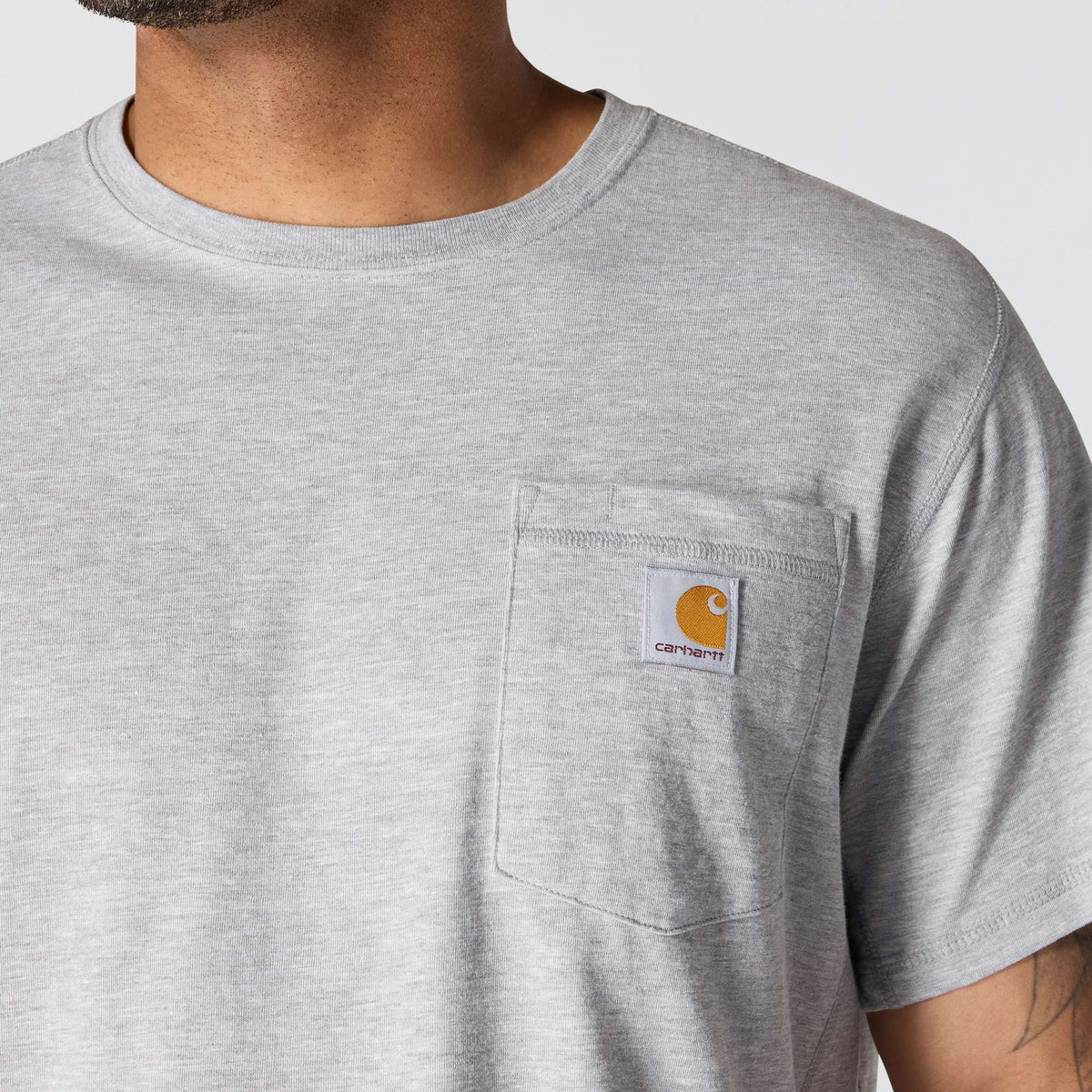 Carhartt Force Relaxed Fit Midweight Pocket T Shirt - Heather Grey