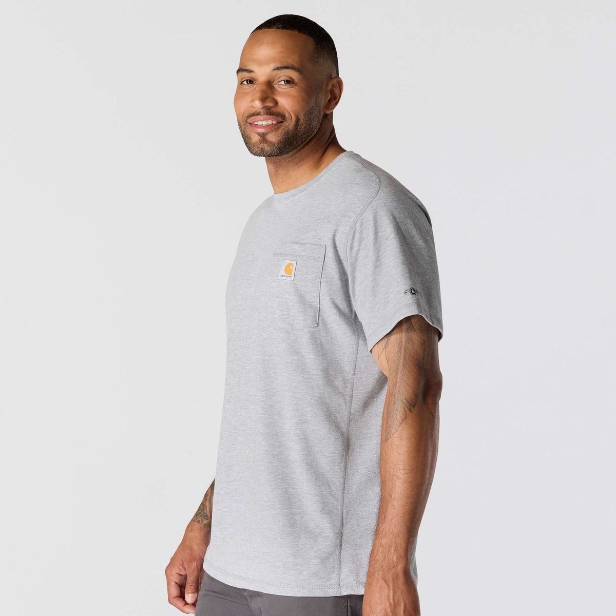 Carhartt Force Relaxed Fit Midweight Pocket T Shirt - Heather Grey