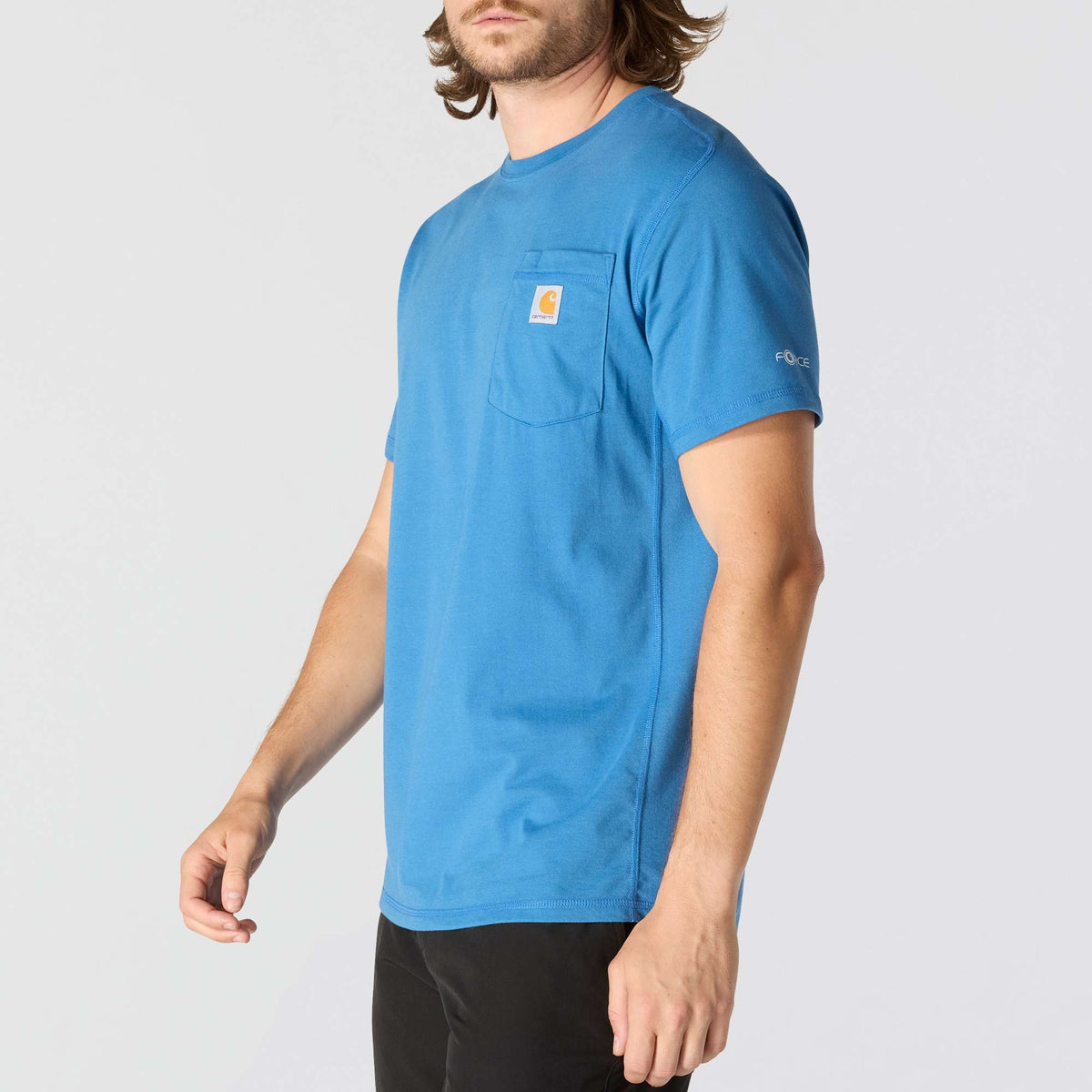Carhartt Force Relaxed Fit Midweight Pocket T Shirt - Horizon Blue Heather