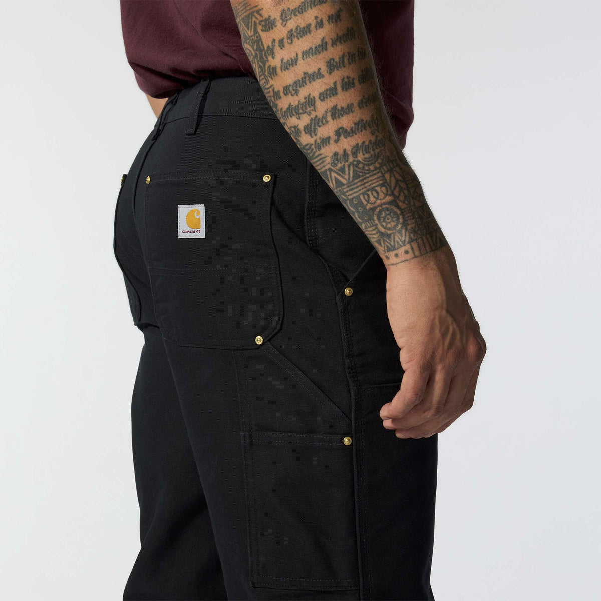 Carhartt Iconic Loose Fit Firm Duck Double Front Utility Work Pant - Black/Grey