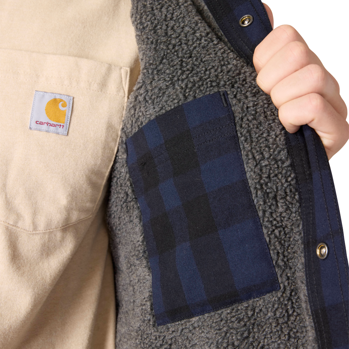 Carhartt Relaxed Fit Flannel Sherpa-Lined Shirt Jacket