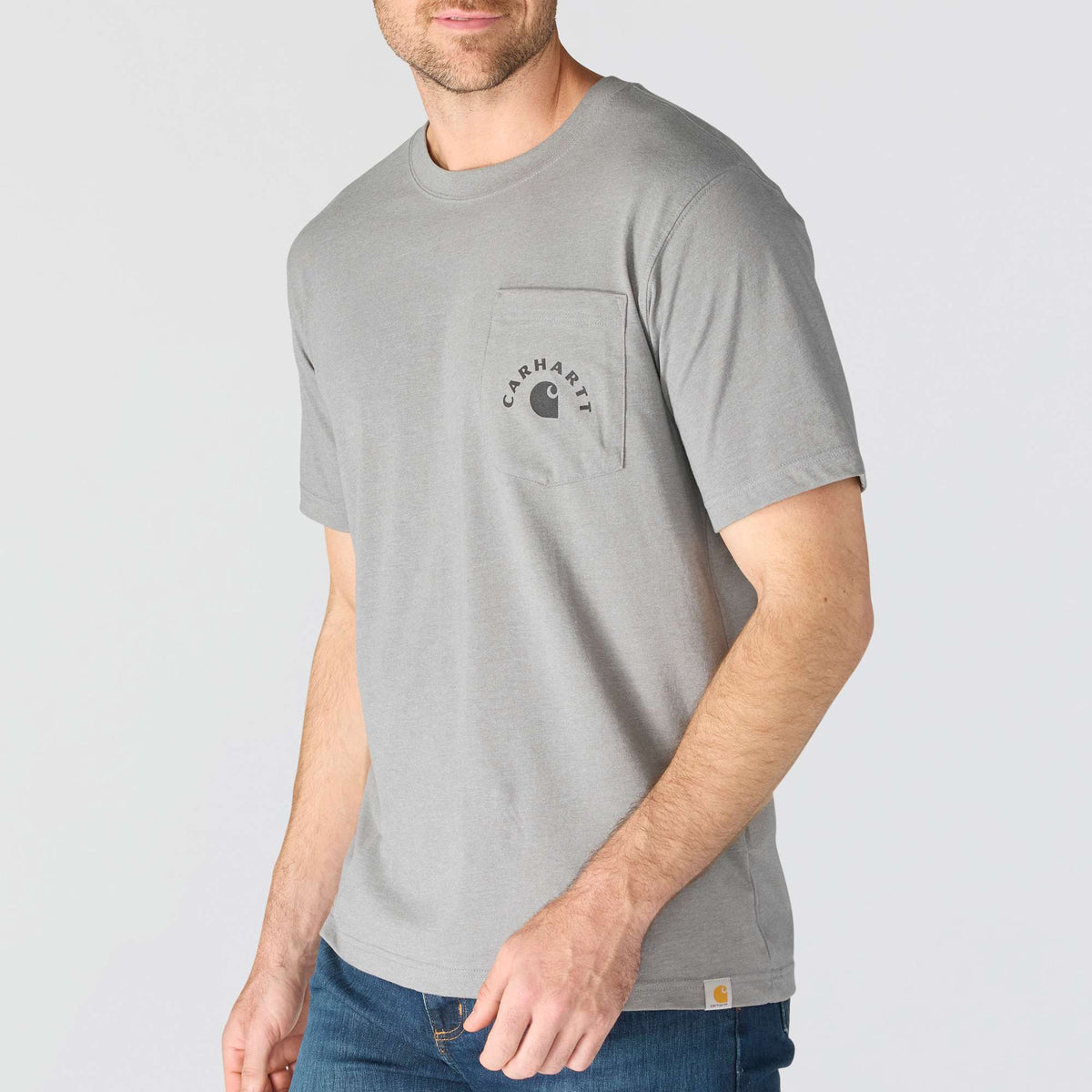 Carhartt Irvine Relaxed Work Logo T-Shirt - Weather Ash Heather