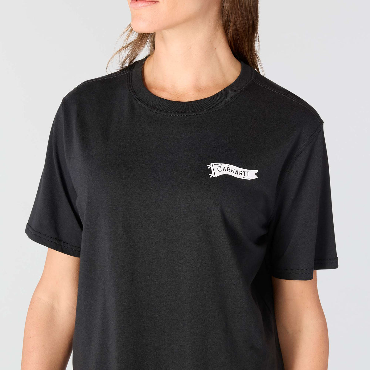 Carhartt Womens Tencel Fiber Series Loose Pennant Flag T-Shirt - Black