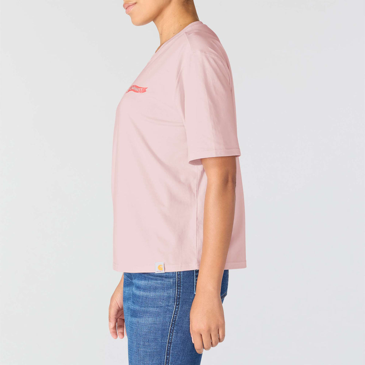 Carhartt Womens Tencel Fiber Series Loose Pennant Flag T-Shirt - New Rose