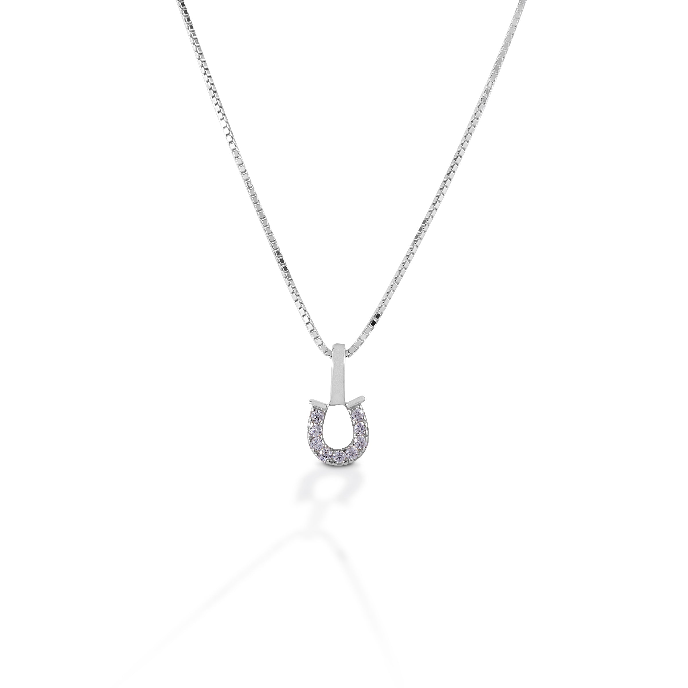 Kelly Herd Necklace Clear Horseshoe