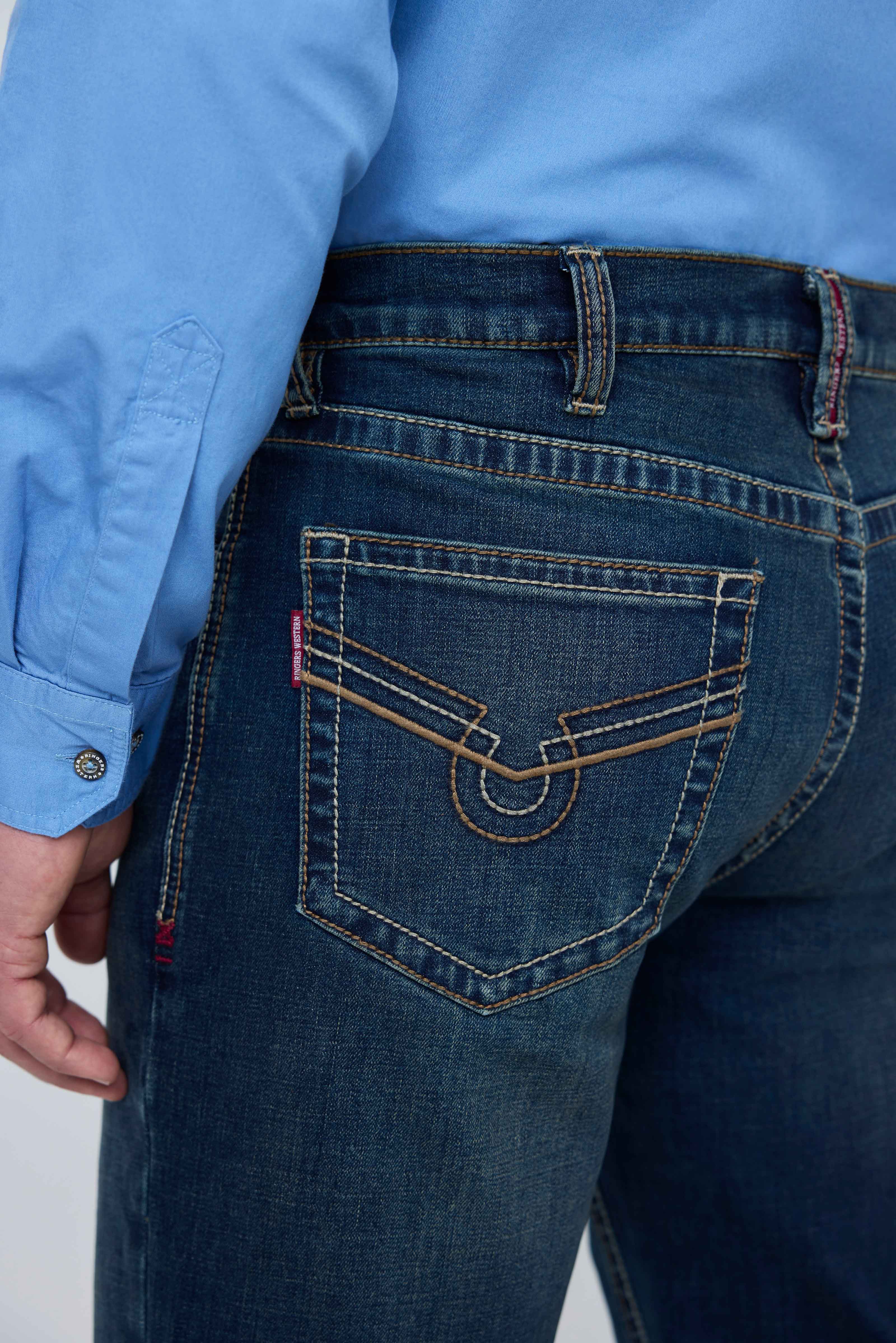 Ringers Western Blaze Mens Relaxed Bootleg Jean