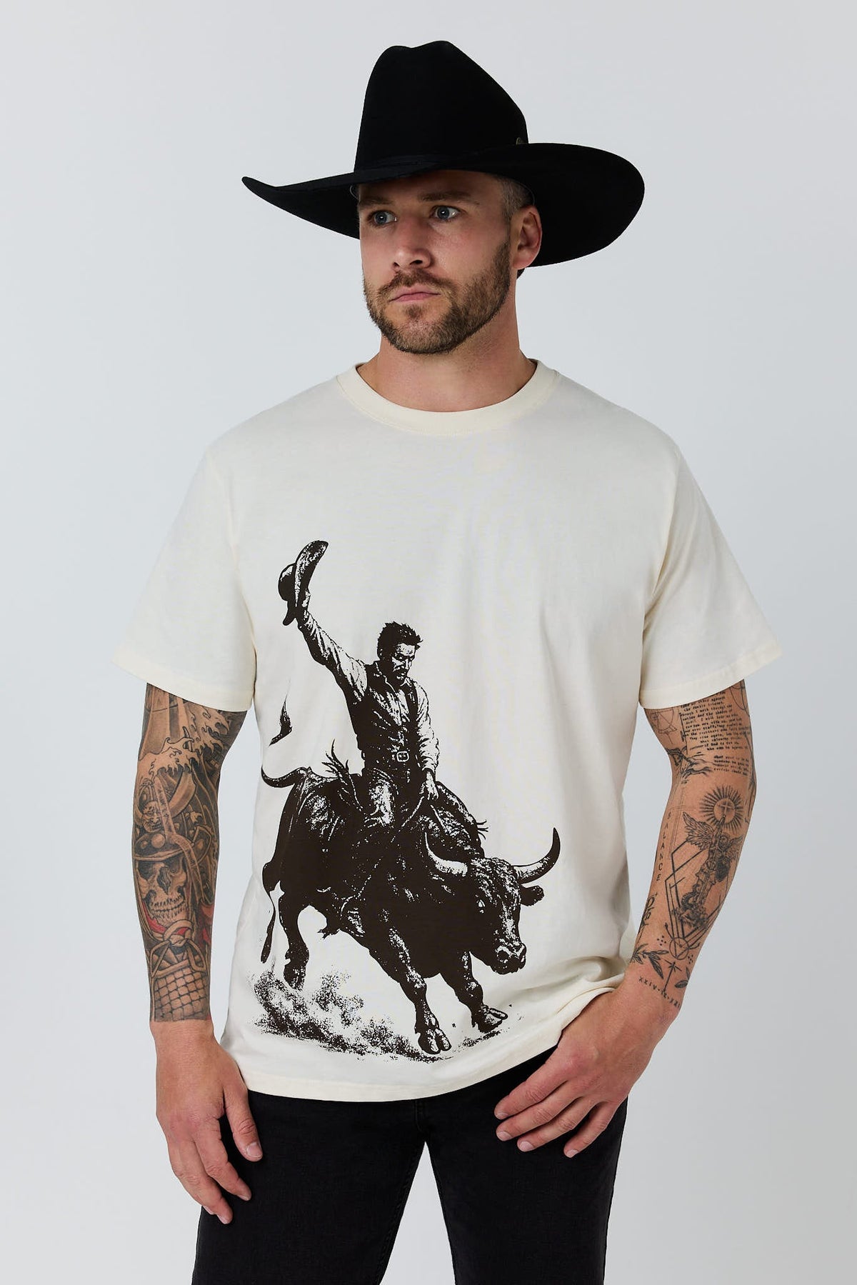 Ringers Western Dust Devil Mens Loose Fit T-Shirt - Off White