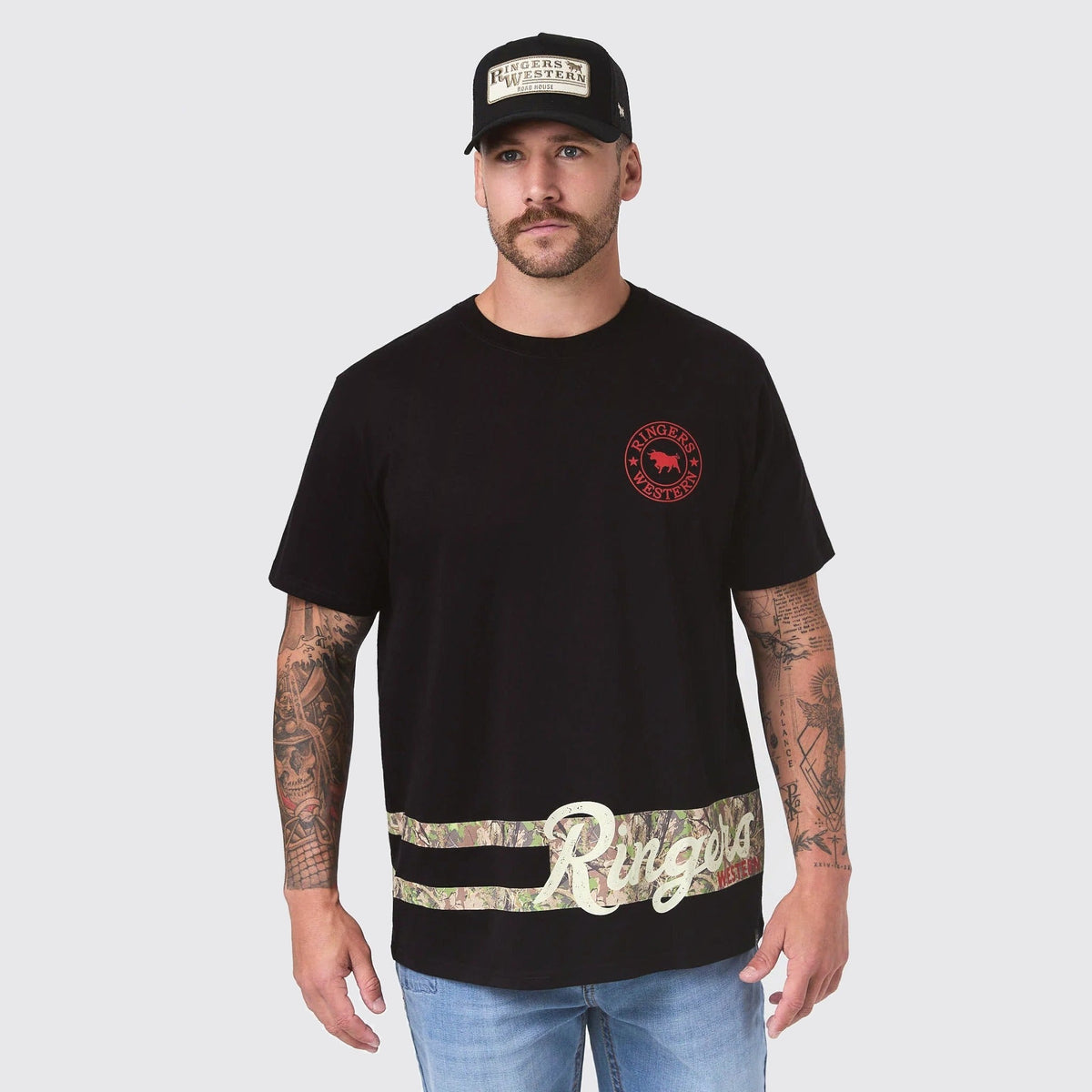 Ringers Western Backcountry Stripe Mens Loose Fit T-Shirt