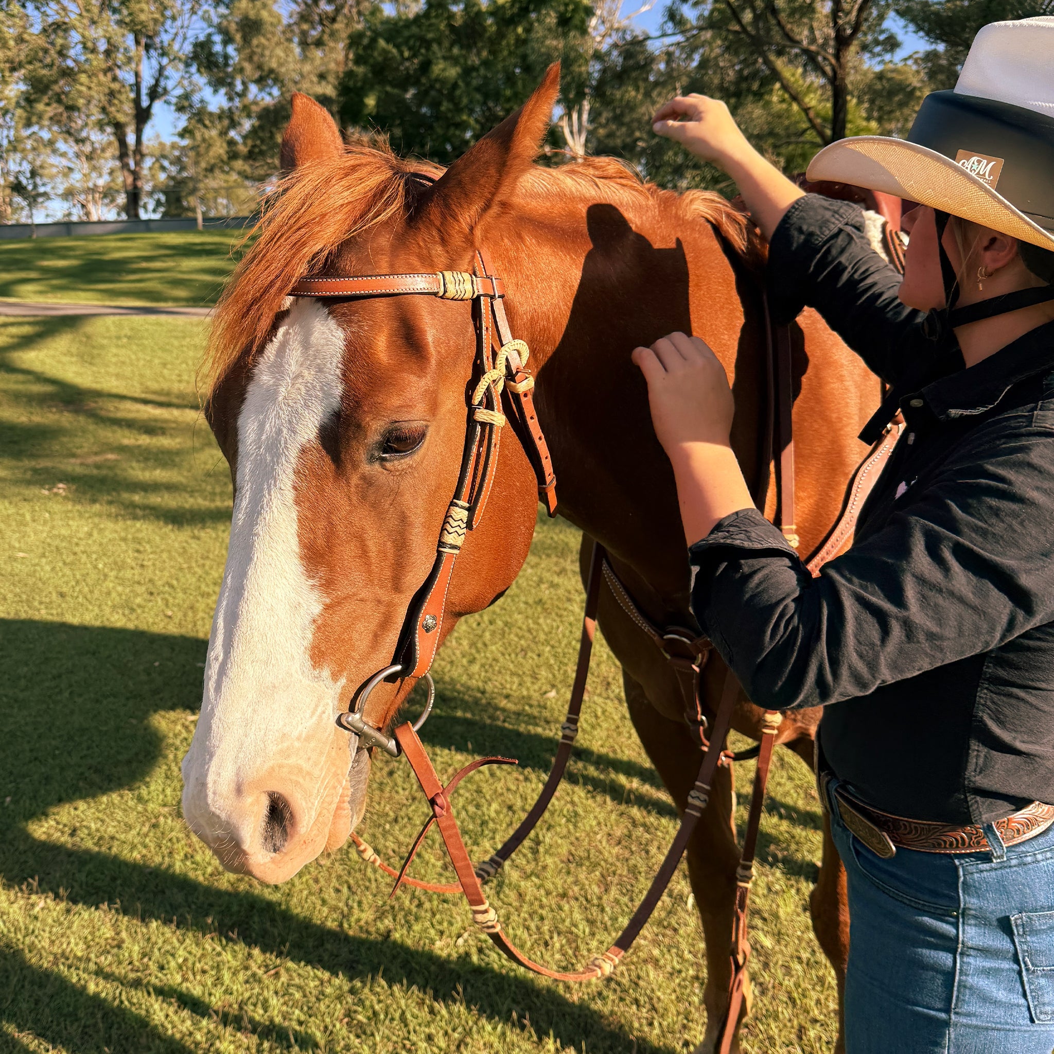 Ezy Ride Bridle Brow with Rawhide Knots and Buckles