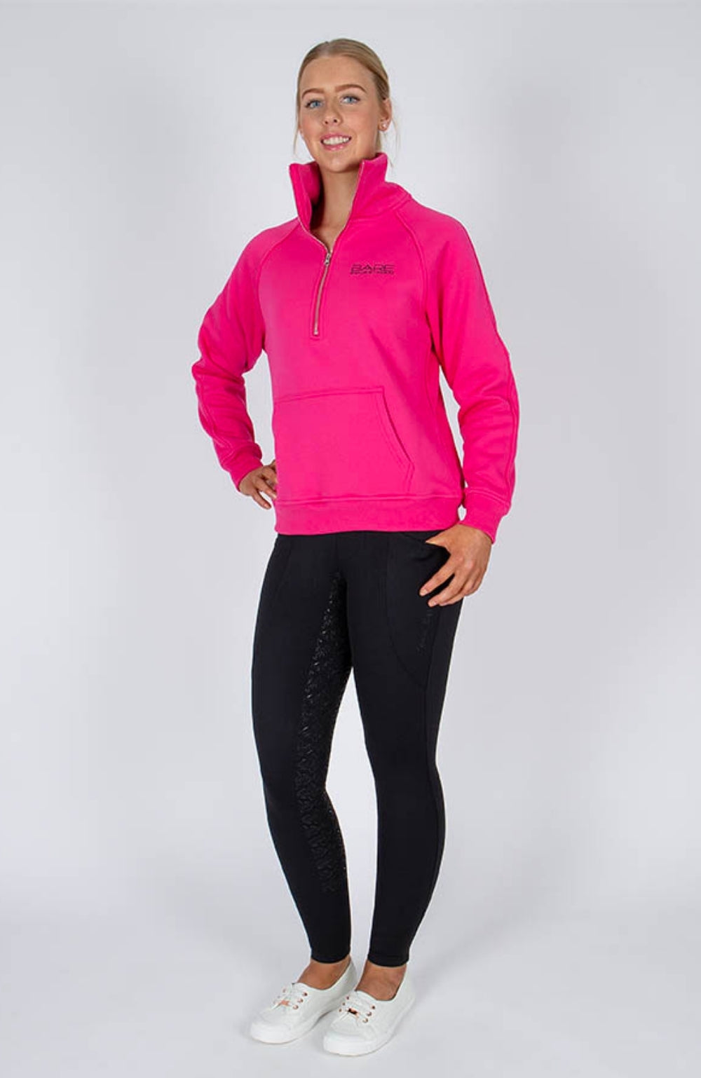 BARE Equestrian Quarter Zip Teddy Pullover Sweater