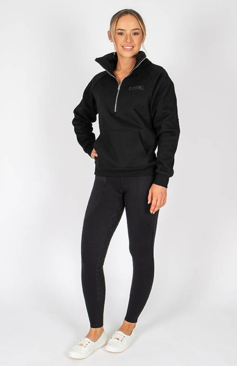 BARE Equestrian Quarter Zip Teddy Pullover Sweater