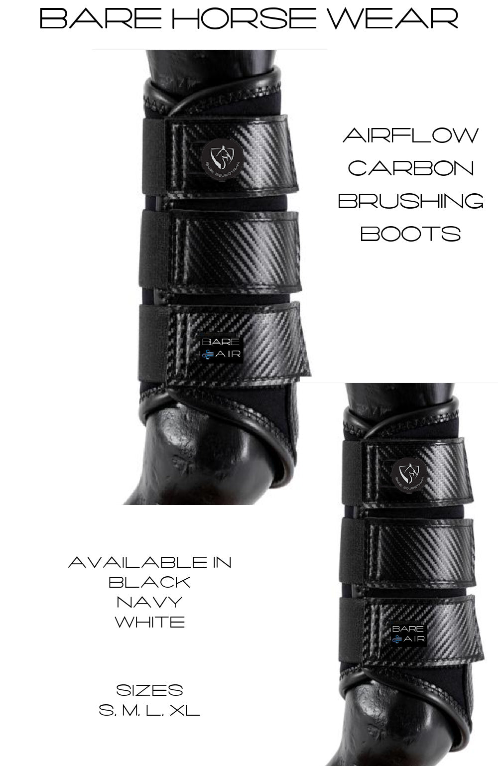 BARE Equestrian Horse Wear AIRFLOW Carbon Brushing Boots