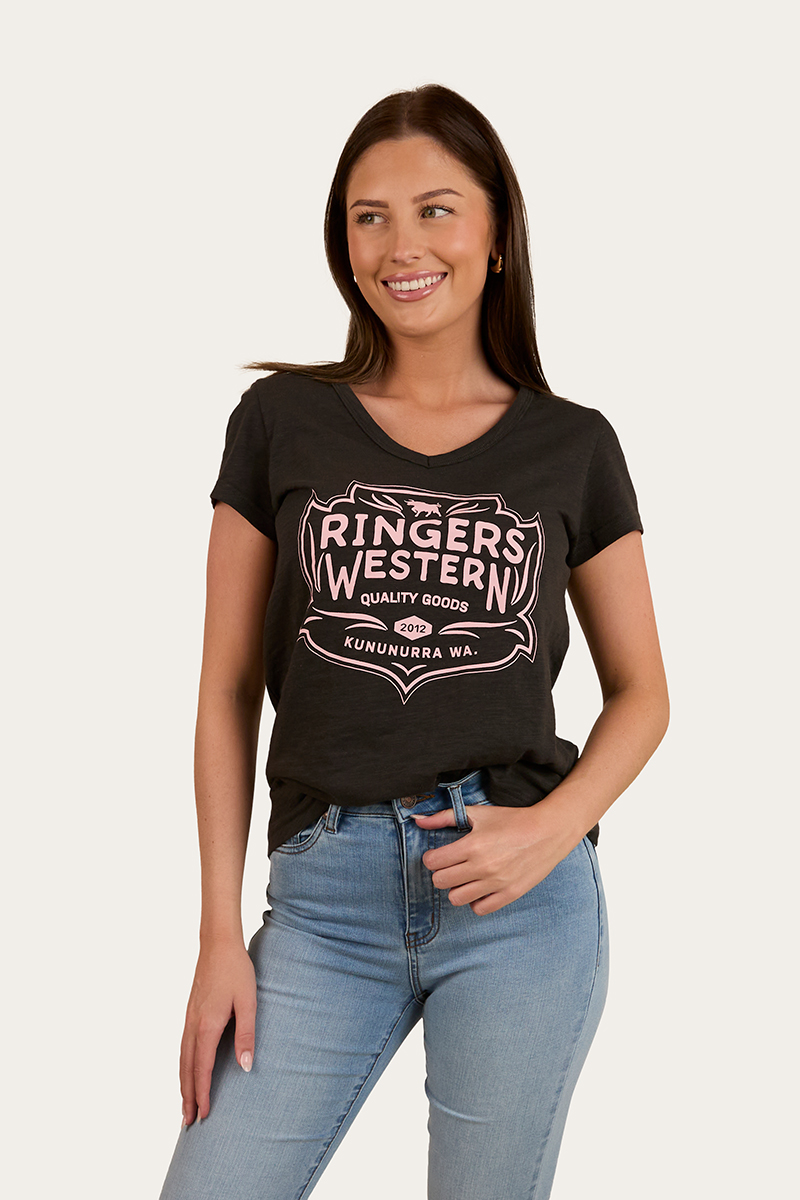 Ringers Western Quality Goods Womens V Neck T Shirt