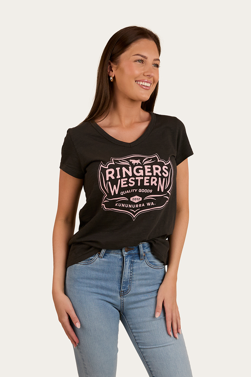 Ringers Western Quality Goods Womens V Neck T Shirt