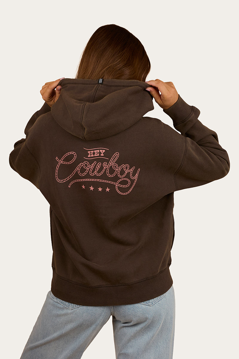 Ringers Western Hey Cowboy Womens Oversized Pullover Hoodie
