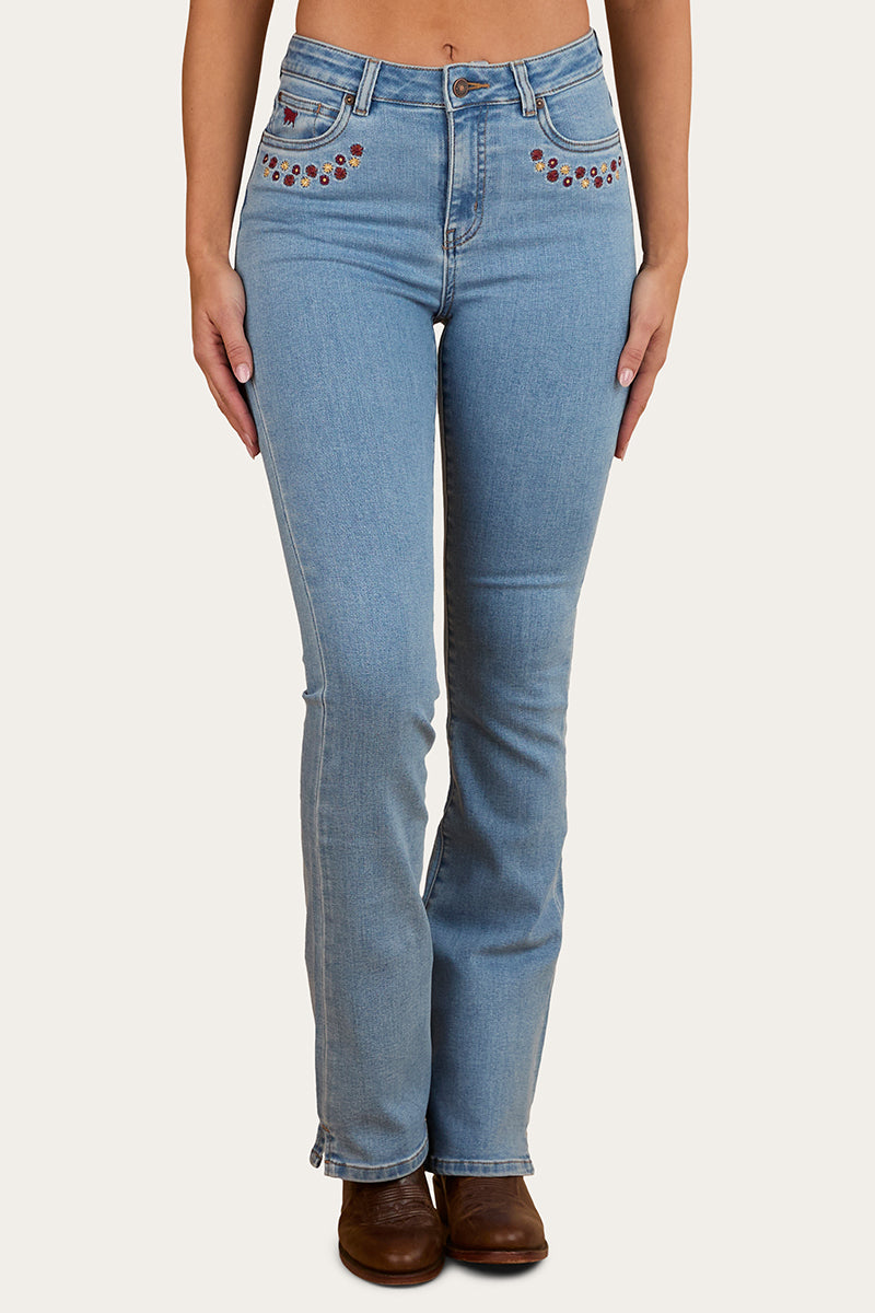Ringers Western In Bloom Womens High Rise Bootleg Jean