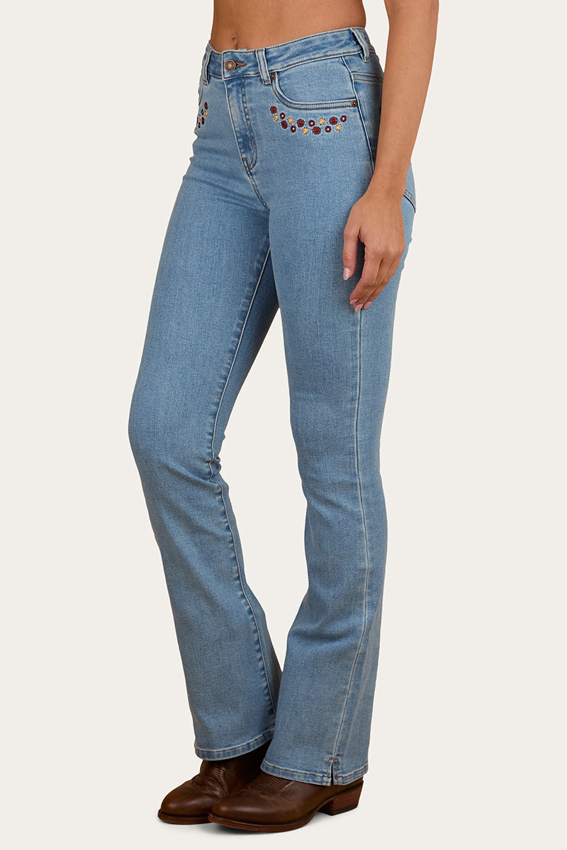 Ringers Western In Bloom Womens High Rise Bootleg Jean