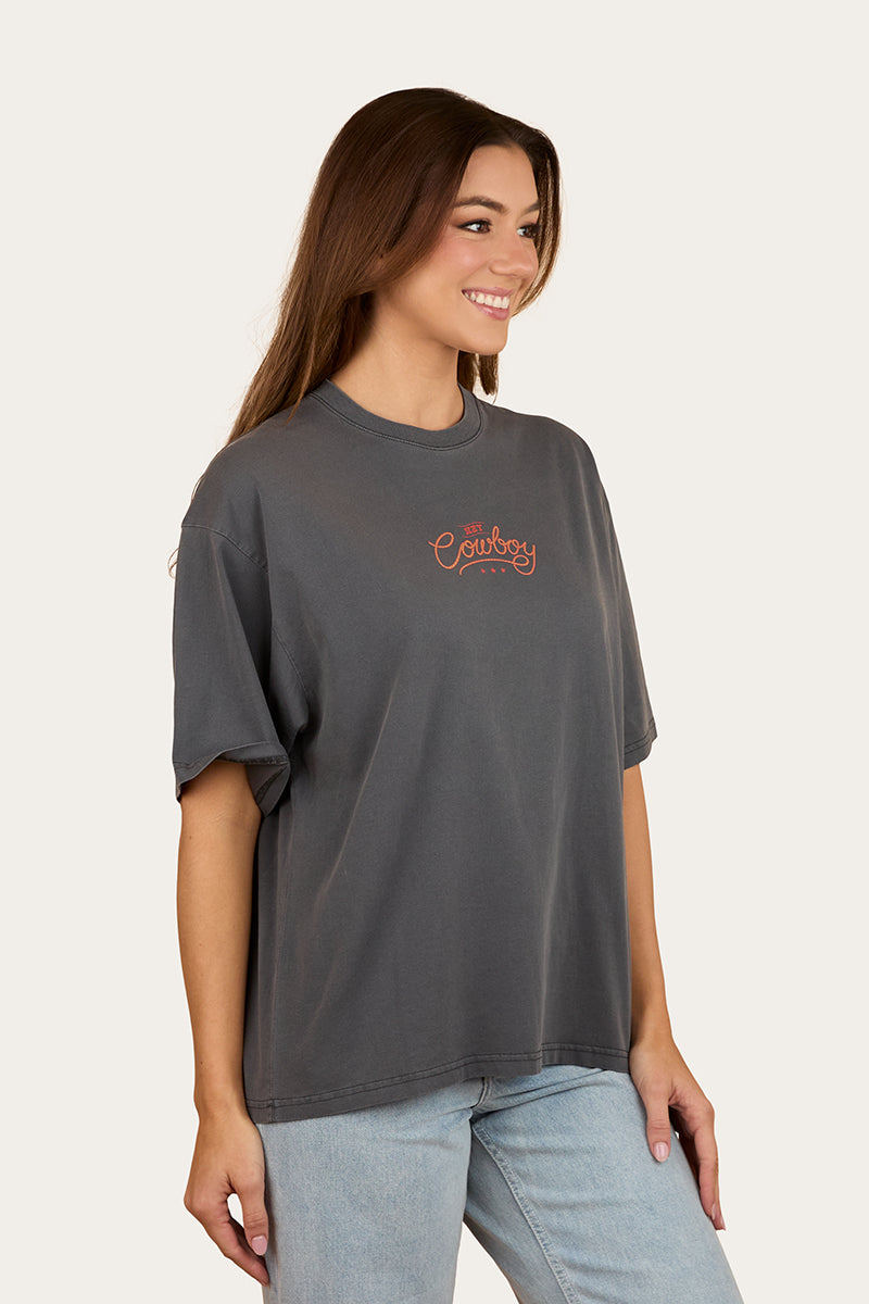 Ringers Western Hey Cowboy Womens Oversized T-Shirt