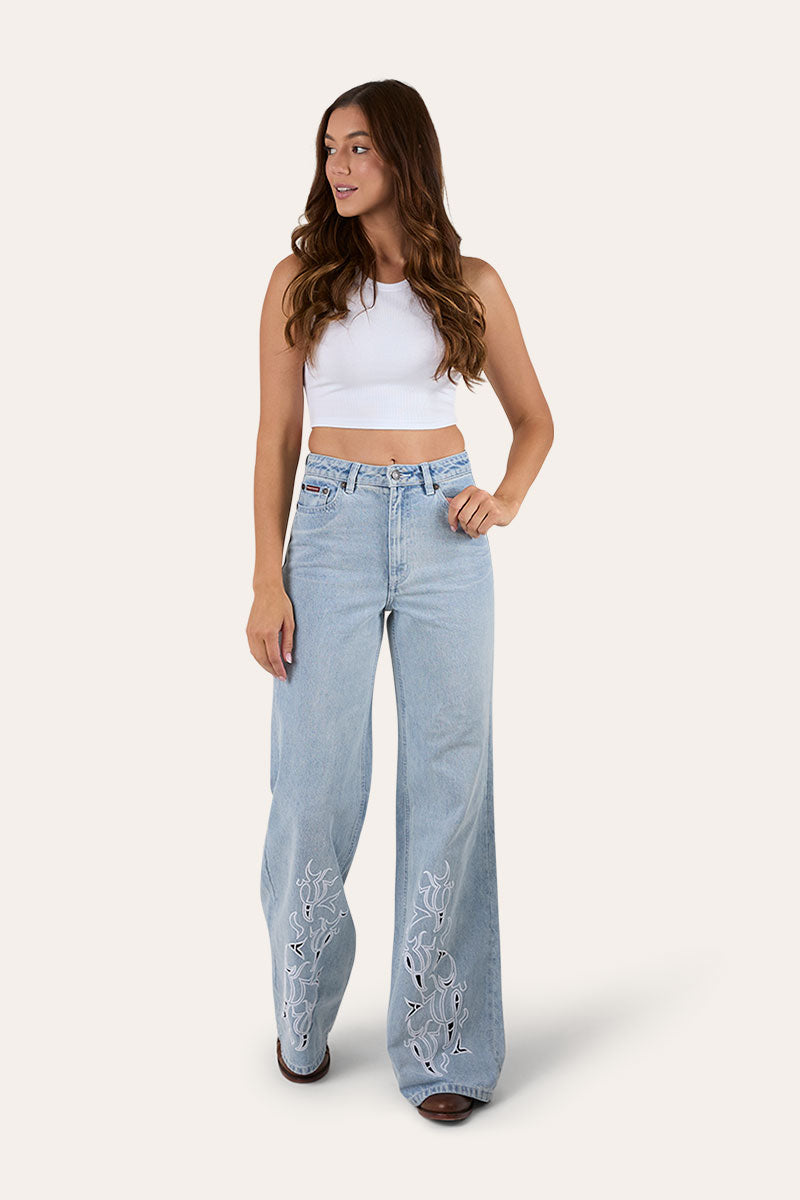 Ringers Western April Womens High Rise Wide Leg Jean