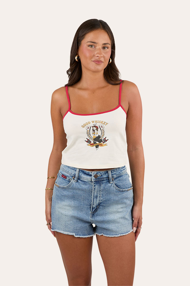 Ringers Western Bad Cowgirls Womens Tank - Off White