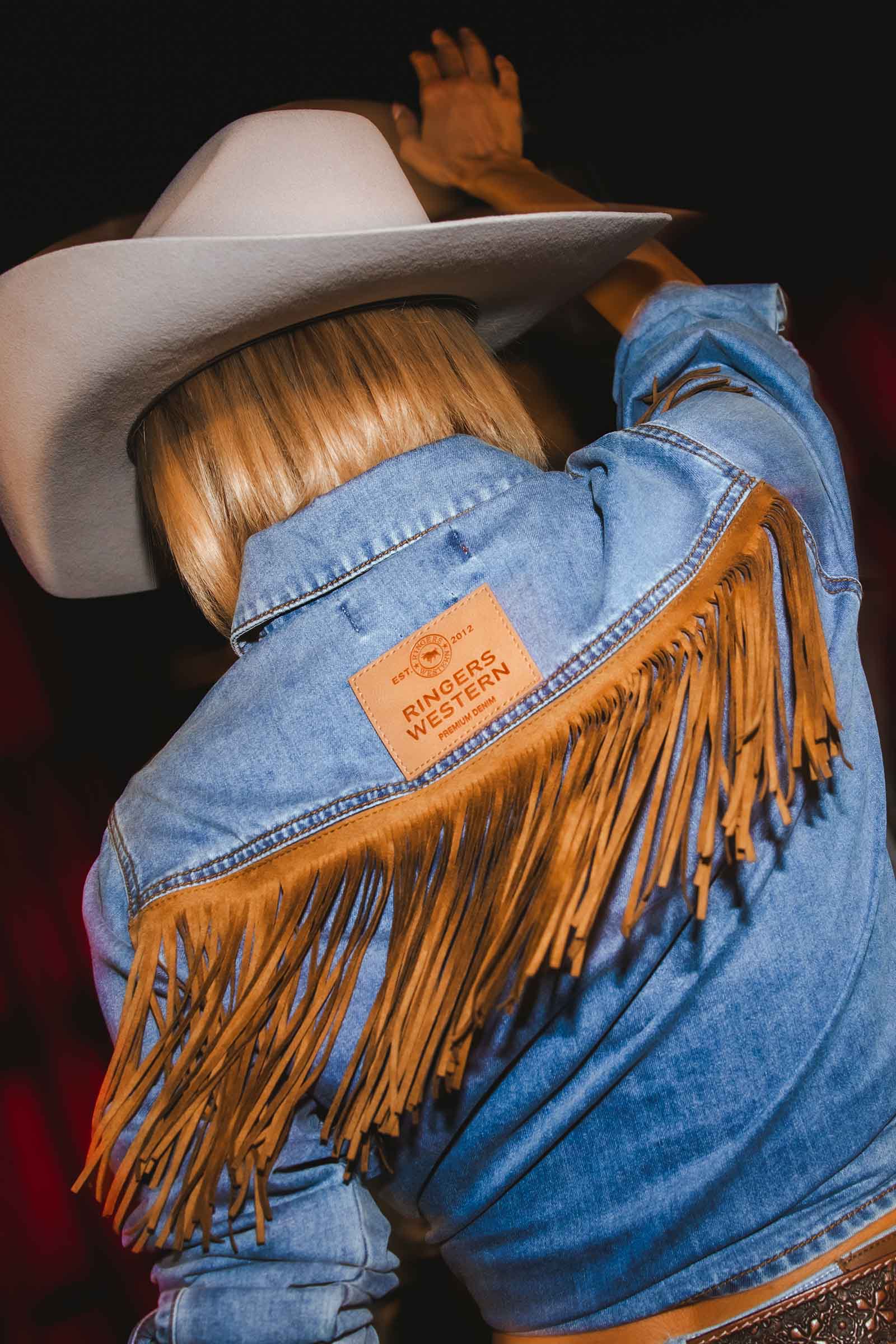 Ringers Western Idaho Womens Faux Suede Fringe Shirt