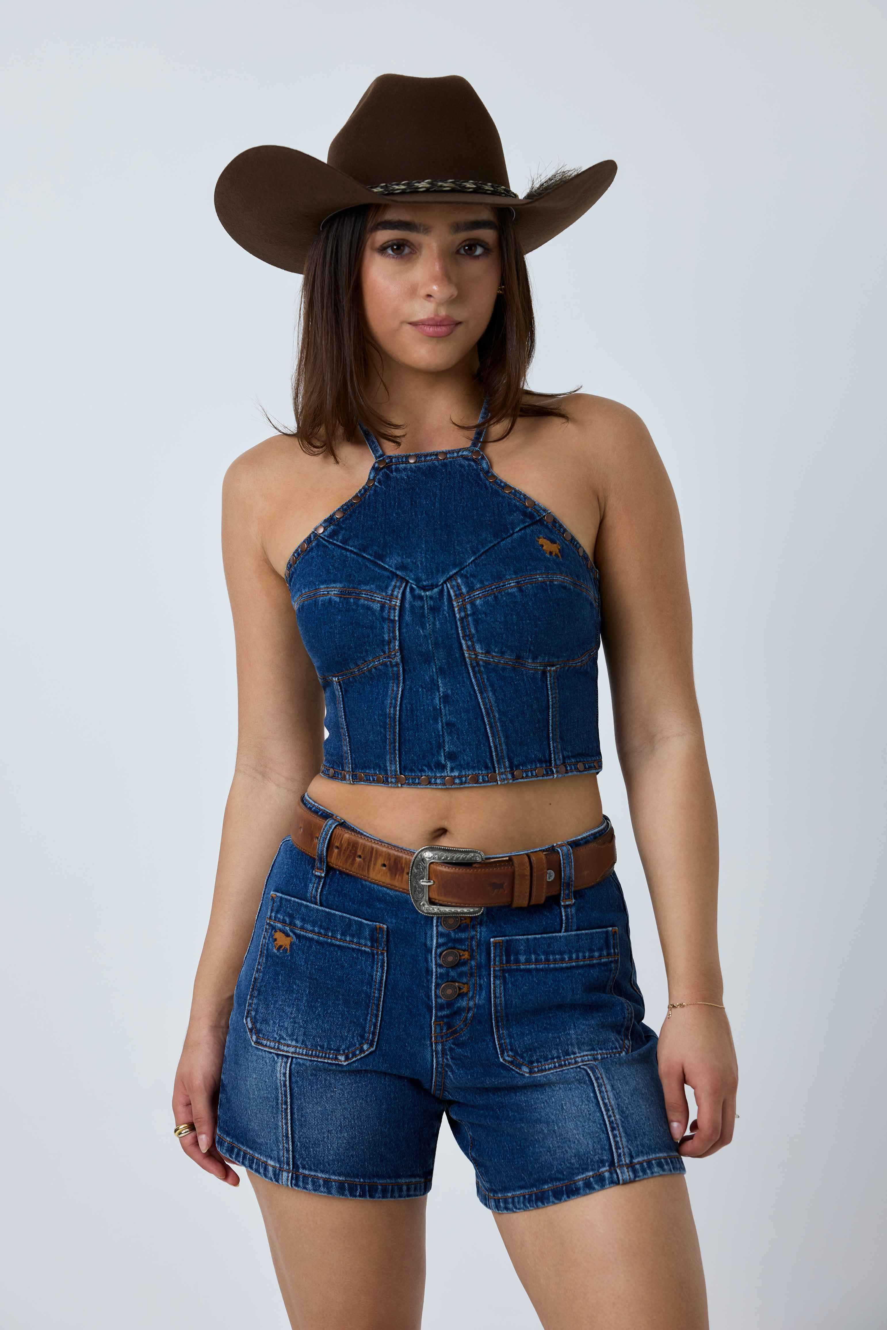 Ringers Western Willow Womens Denim Halter Top