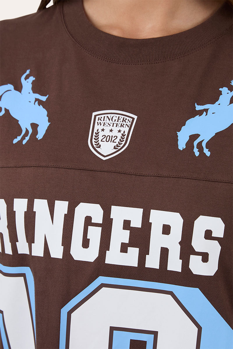 Ringers Western Rodeo Cowboy Athletic Oversized Tee