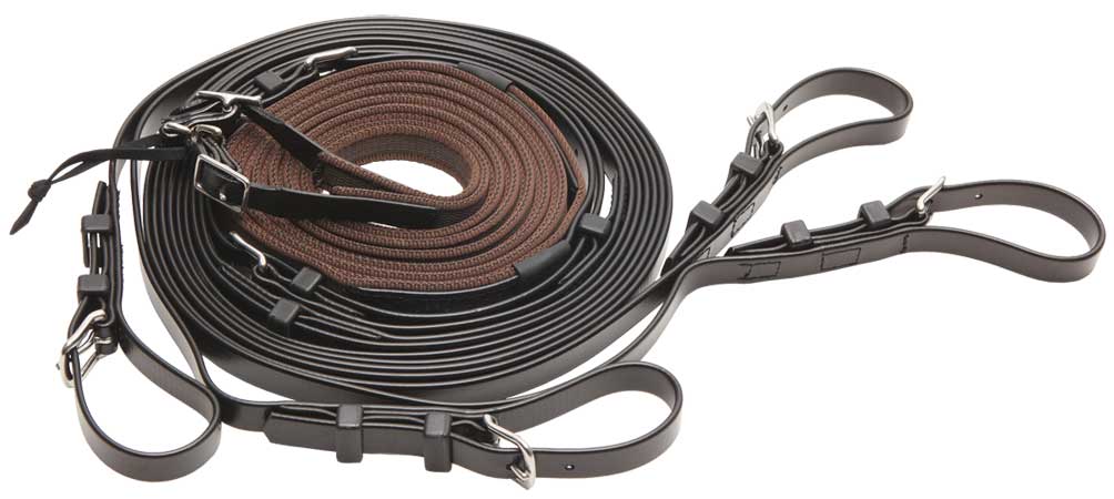 Zilco S-Grip Pairs Driving Reins Black Pony