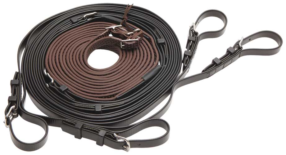 Zilco R-Grip Pairs Driving Reins Black/Brown Full Size