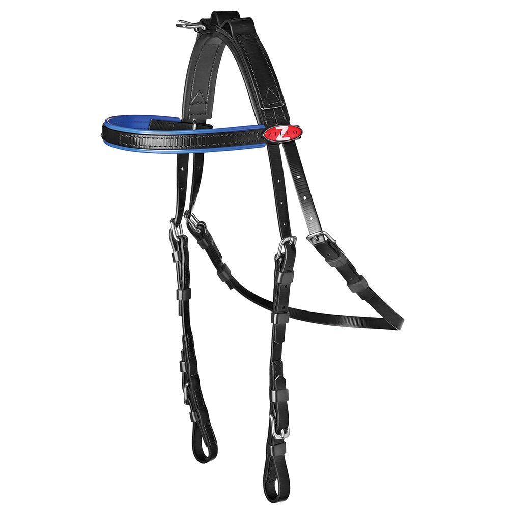 Zilco Open Harness Bridle Black with Blue Trim