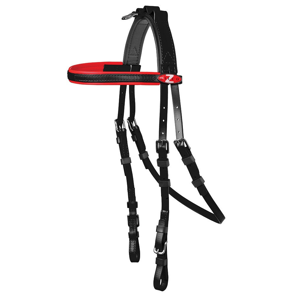 Zilco Open Harness Bridle Black with Red Trim