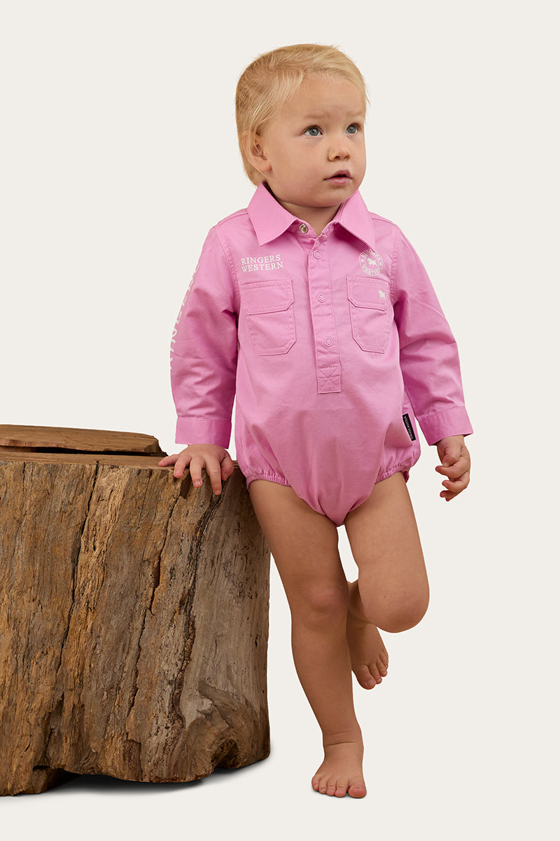 Ringers Western Howdy Tot Babies LS Workshirt Romper