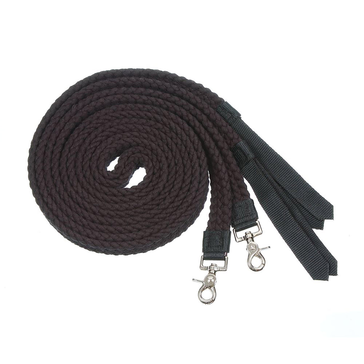 Tough1 Flat Cotton Split Reins Black