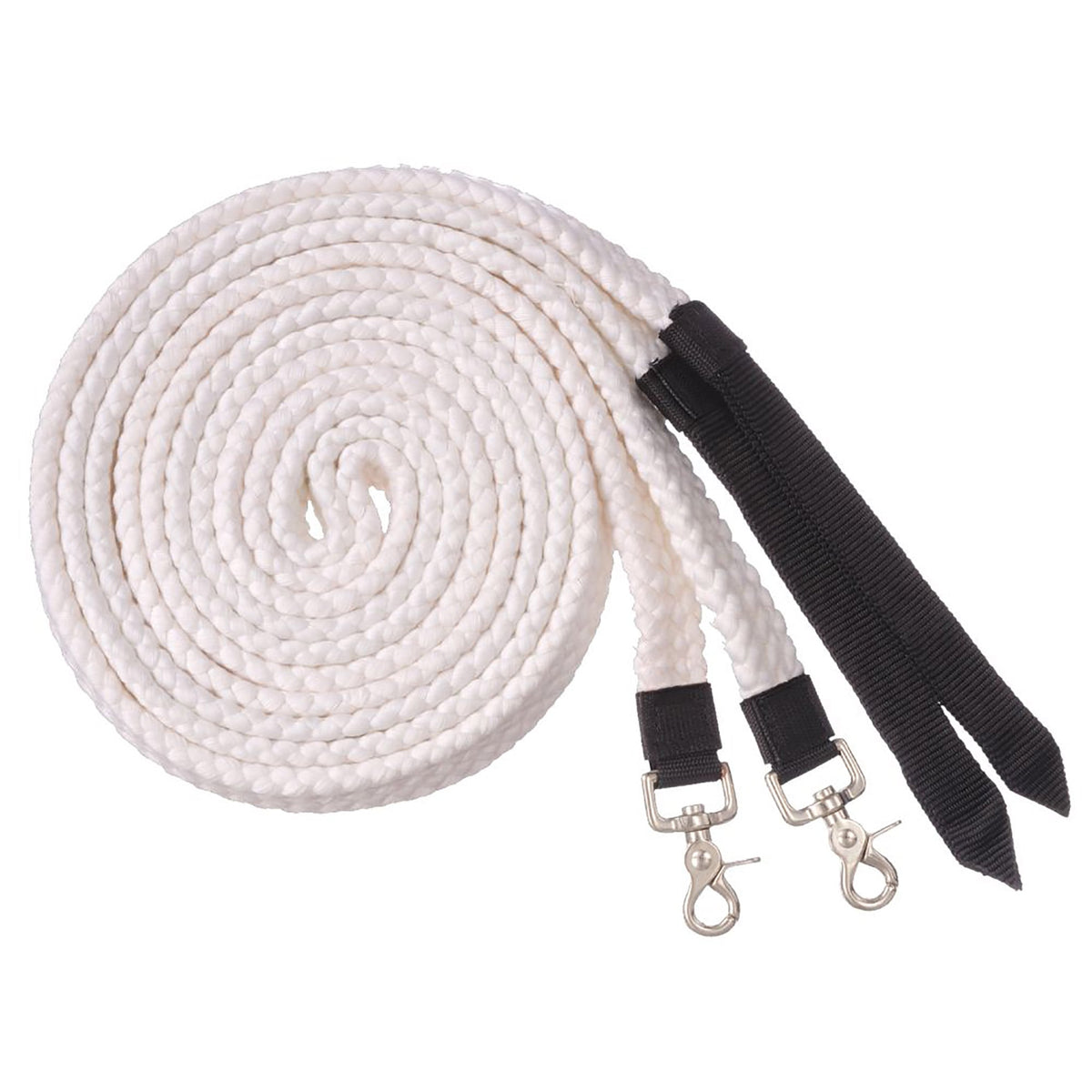 Tough1 Flat Cotton Split Reins White