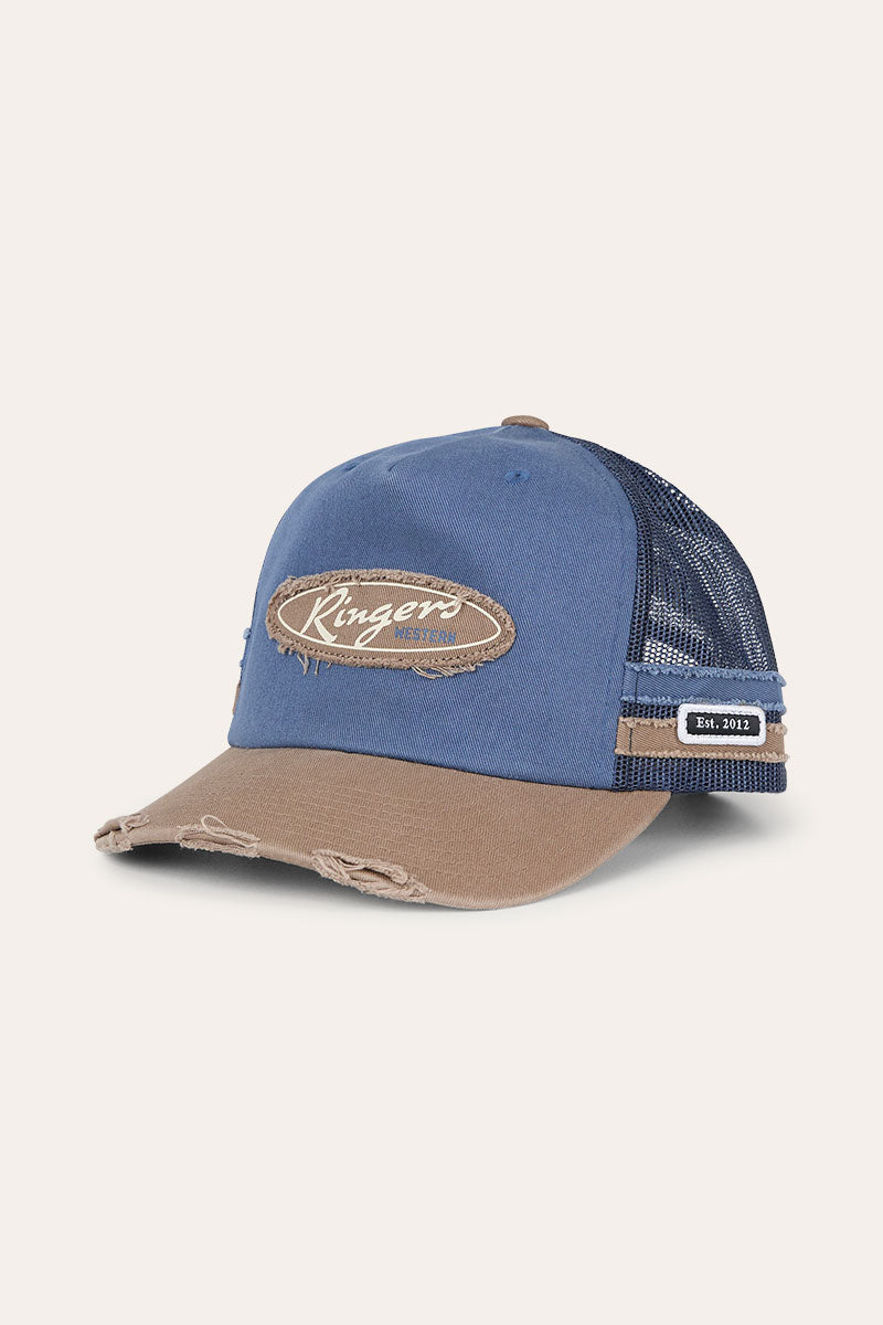Ringers Western Worn Out Deep Fit Trucker Cap - Clay/Blue