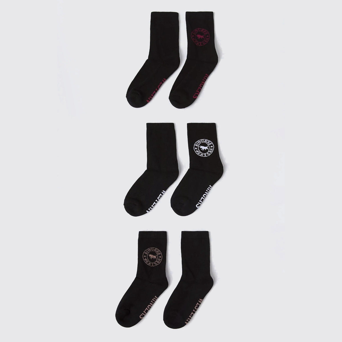Ringers Western Signature Bull 3 Pack Unisex Dress Socks