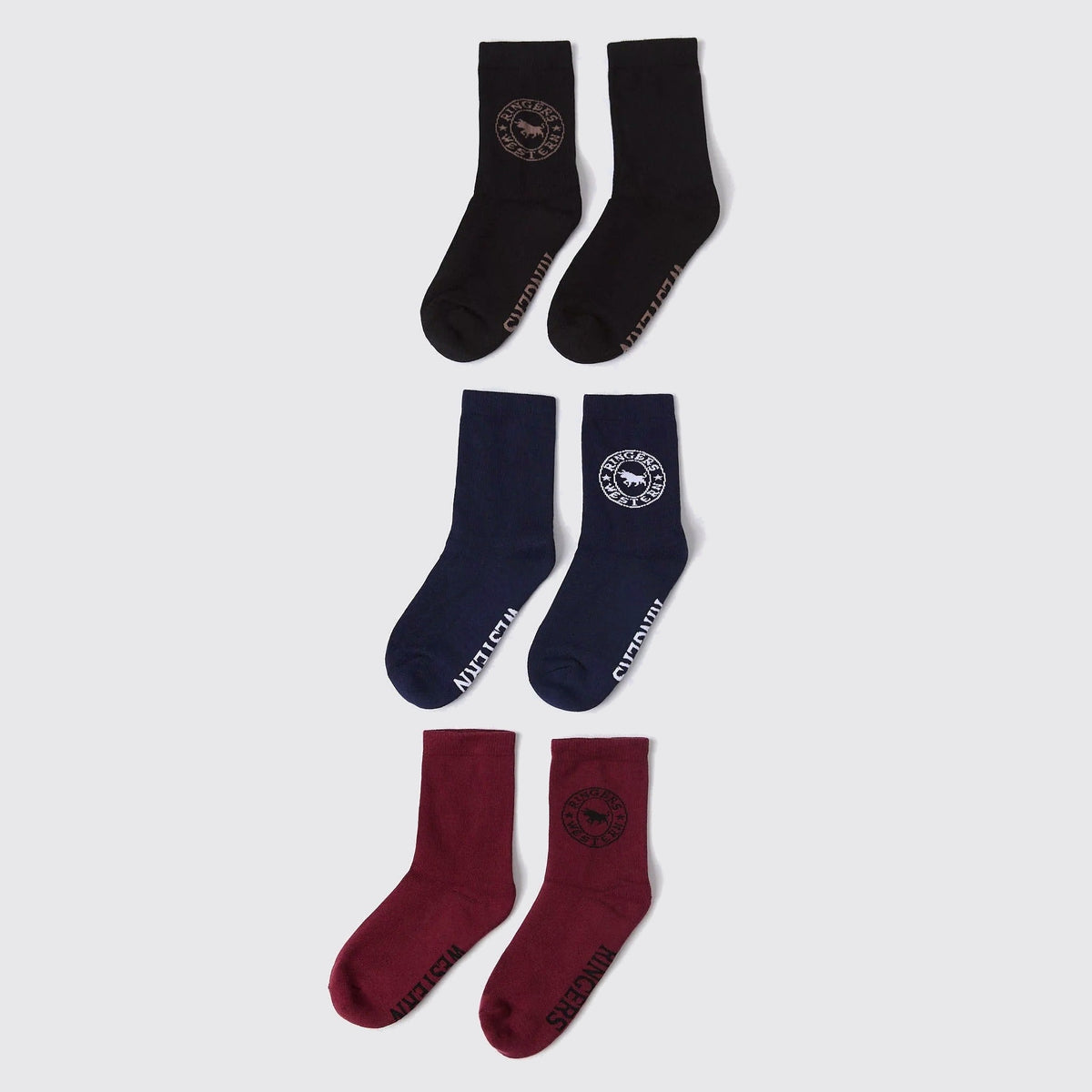 Ringers Western Signature Bull 3 Pack Unisex Dress Socks