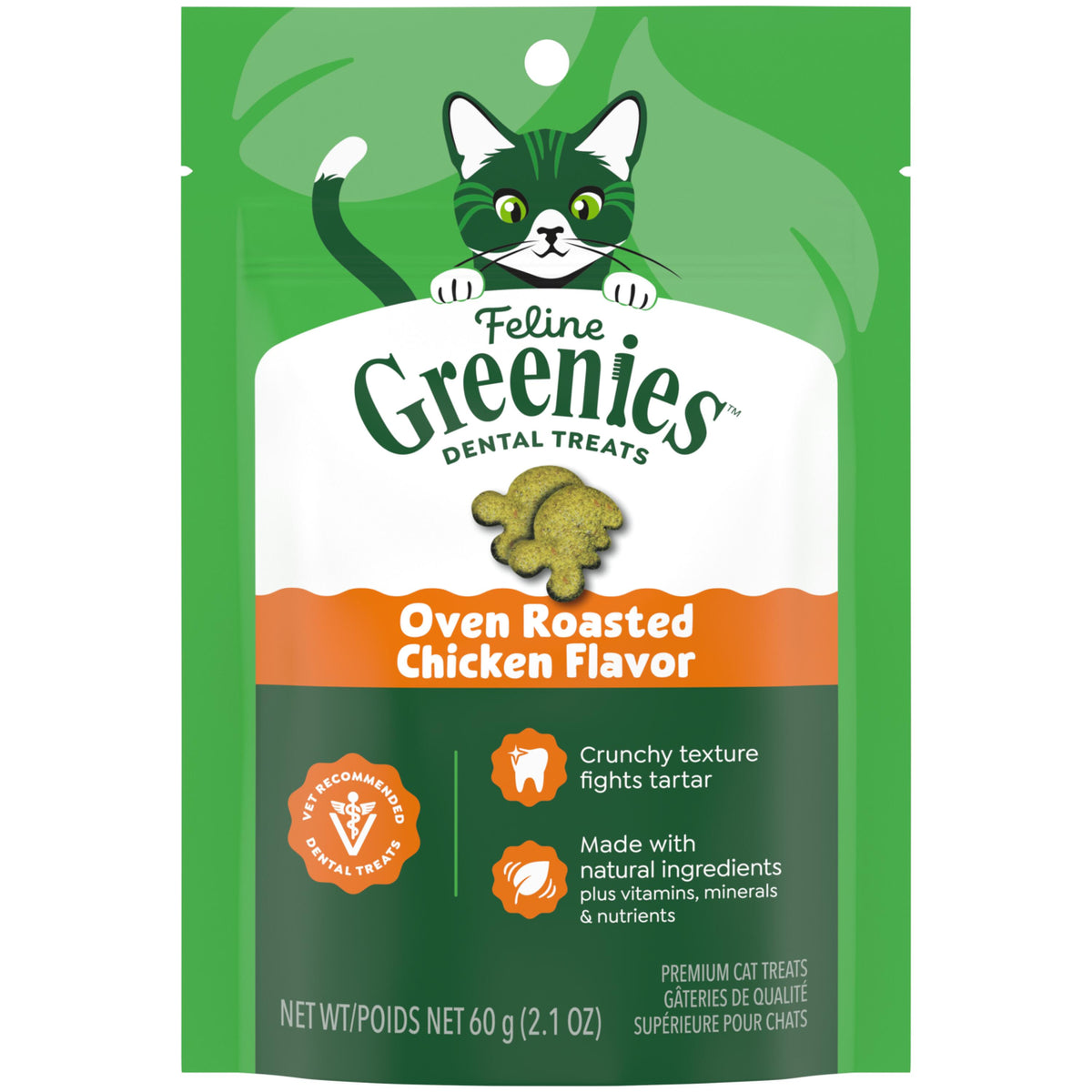 Greenies Feline Oven Roasted Chicken Dental Treats 60g